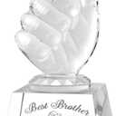 Best Brother Birthday Gifts, Personalized Crystal Glass Award Trophy, Thumbs Up Statue Gift for Older Brother Adult from Sister