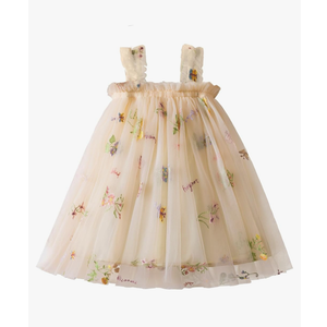 NNJXD Baby Girl Tulle Dress Casual Flower Embroidery Toddler Dresses Size 2-3T