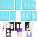 7Pcs Light Switch Cover Resin Molds, Switch Socket Panel Plaster for Epoxy Resin, Plate Silicone Outlet Cover Molds for DIY Crafts Making