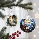 2 x Christmas Ornament, Christmas Tree Decor, Christian Ornament, Nativity Scene, Religious Home Decor, Christian Gifts, Religious Gifts, Gift Exchange, Gift Idea - Pattern A