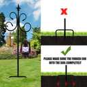 2 Packs Bird Feeders Pole with 4 Prongs Base,76 Inch Two Sided Adjustable Shepherds Hook