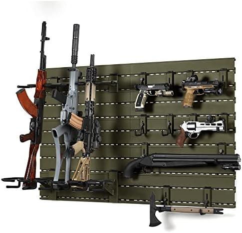 Savior Equipment Wall Rack System Heavy-Duty Steel Tactical Rifle Carbine Shotgun Handgun Storage Wall Mount, Modular Firearms Gun Wall Gear Accessories Organizer, Holds up to 6 Rifles & 6 Pistols (Olive Drab Green)