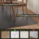 Area Floor Mat for Home, 8'×10' Large Black No Slip Waterproof Vinyl Area Rug for Dining Room, Spill Resistant Hard Floor Protector Cover for Mud Room, Easy Clean Splat Mat for Under High Chair