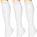 SunFeeling Compression Socks for Women & Men Circulation (3 Pairs) - Best Support for Athletic Running Nurses Recovery Travel (Small-Medium)