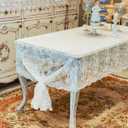 Lace Tablecloth White Wedding Tablecloths 60x120 Inch Vintage Rustic Farmhouse Table Fabric for Romantic Wedding Table Decorations