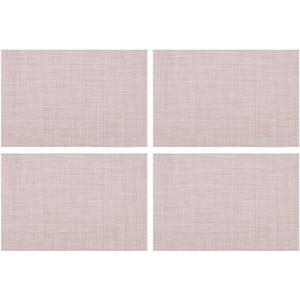 4-Pack Elegant Rectangular PVC Placemats, Heat-Resistant and for Easy to Clean Table Protectors for Home Dining and Restaurant Style Decor(E)