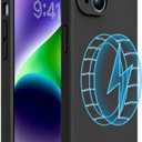 Miracase Magnetic Case Designed for iPhone 14 Case,[Upgraded Enhanced Camera Protection],Shockproof Liquid Silicone Case 6.1 inch,Black-Magnetic
