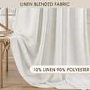 CAPALOCA Linen Pinch Pleated Curtains Blackout 100% Black Out Curtains 96 Inches Long 2 Panels with Hooks, Thermal Insulated Pinch Pleat Drapes for Bedroom, 40Wx96L, Natural White