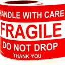 4 x 6 Inch  100 Fragile Stickers for Shipping & Moving  Easy Tear, Permanent Adhesive, Handle with Care Stickers for Shipping Box, Carton, Parcel, Package, Pallet & More (Do Not Drop)
