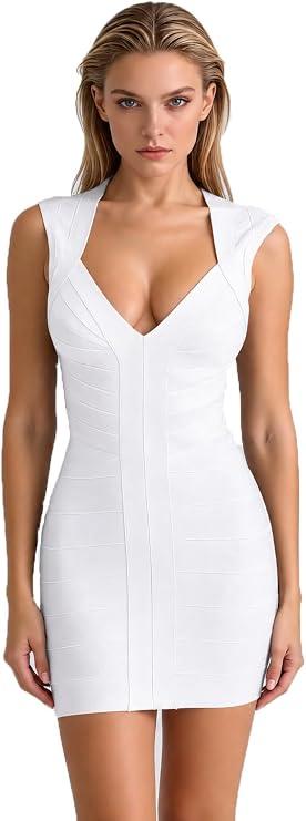Women's Bandage Dress Summer Tank Dress Stripes Sexy Bodycon Casual Daily Dresses Medium