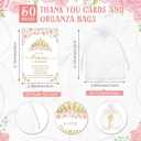 Ferreve 50 Sets Baby Shower Bottle Opener Favors Included Bottle Opener Keychain Crown Charms Keychain Thank You Cards Organza Bags Baby Shower Return Gifts for Guests