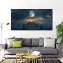 Large Framed Canvas Wall Art Decor Landscape Coastal Wall Art 29" x 58"