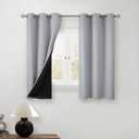 BGment 45 Inch Curtains for Bedroom - Short Blackout Curtains for Small Window/Cafe Thermal Insulated Grommet Drapes, 2 Panels, Each 42 Inch Wide, Light Grey (42"W x 45"L (Pack of 2))