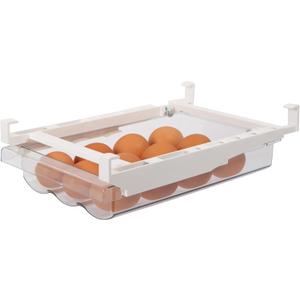 Oggi Undershelf 18 Egg Fridge Drawer - Clear Plastic Refrigerator Organizers and Storage - Easy-to-Mount Pull-Out Egg Drawer - Maximize Space with Fridge Organizers and Storage Solution - 12x7.5x4.3