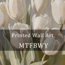 MTFBWY Framed White Tulip Wall Art Vintage Botanical Canvas Picture, Farmhouse Floral Print, Rustic Still Life Decor for Kitchen, Bedroom, Bathroom 16L x 12W