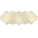Natural Milan Genuine Sheepskin Area Rugs with Thick and Lush Pile, Fluffy Sheep Fur Rug with Anti-Skid Backing for Bedroom Living Room, Double Pelt, Platinum, 2' x 6'