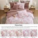 BLOOMHAVEN Queen Comforter Set -7 Pieces Pink Floral Comforter Set for All Seasons, Bed in a Bag Queen with Botanical Flowers Comforter, Sheets, Pillowcases & Shams