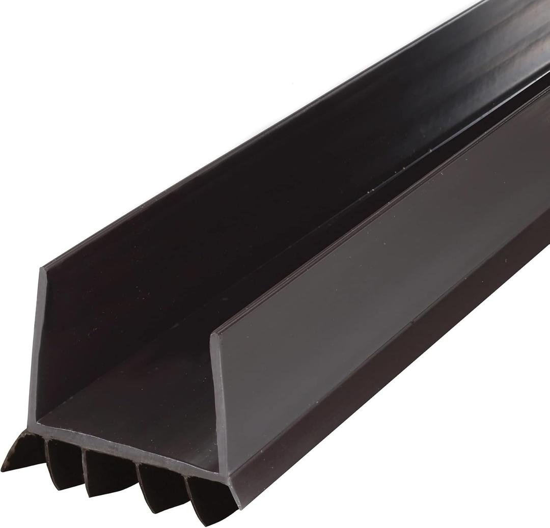M-D Building Products Vinyl Cinch U-Shape Door Bottom Seal, Slide-On Weatherstripping Draft Stopper, Easy to Install, Fits 36 x 1-3/4 Doors, Fills 3/8- 3/4 Gaps, 43337, Brown