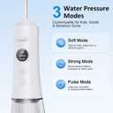 Water Dental Flosser for Teeth 300ML Cordless Oral Irrigator with 6 Replaceable Jet Tips, 3 Modes, Portable Rechargeable Electric Flosser for Braces & Sensitive Gums, IPX7 Waterproof for Home&Travel