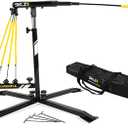 SKLZ Hurricane Batting Swing Trainer for Baseball & Softball - Durable Swing Arm - 4 Power Band System - High-Visibility, Anti-Dent Target Ball Head - Screw-in Base Legs, Metal Stakes & Carry Bag