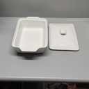 MALACASA Casserole Dish for Oven, 4.4 Qt Porcelain Baking Dish with Lid, 9x13 Baking Pan with Handles, Large Lasagna Pan Deep, Rectangular Bakeware, Microwave Safe, White, Series BAKE