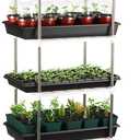 5-Tier Plant Stand, Seed Starter Tray Nursery Pots Storage Organization as Greenhouse Seedling Kit for for Indoor Outdoor Growing (White)