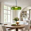 Mid Century Modern Chandelier: Glass Pendant Light for Kitchen Island - Retro Light Fixture for Dining Room (Green)
