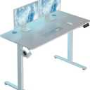 Shintenchi Standing Desk, Height Adjustable Electric Sit Stand up Desk, Ergonomic Rising Computer Table, 40x24 Inch Modern Lift Gaming Desk Workstation for Home Office, White