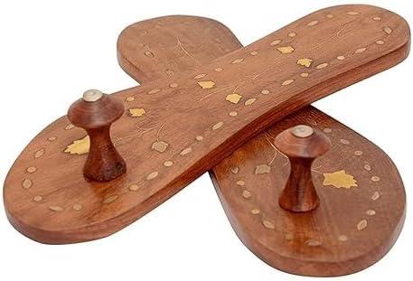Wooden Khadau Paduka Charan Paduka Wooden Khadau Wooden Paduka Indian Religious Item Pack of 1 (Achi Wali)