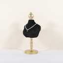 GemeShou Velvet necklace holder display stand, Black jewelry necklace display for selling, necklace mannequin for jewelry, necklace bust jewelry display for CountertopBlack-High version