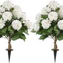 3FT Artificial Hydrangea Tree with Spikes, 2 Pack Faux Silk Plant Fake Hydrangea Bush Flower Tree for Porch Patio Living Room Decor