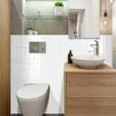 Plain White Peel and Stick Backsplash Tile Rectangle Subway Self Adhesive Wall Tiles for Kitchen (10-Sheet,12"x12")