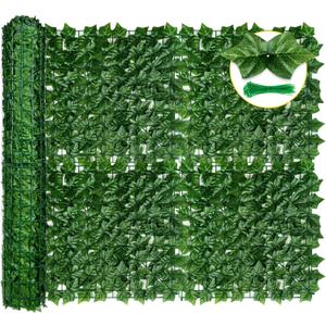 KASZOO 120"x40" Artificial Ivy Privacy Fence Screen - UV-Anti Breathable Faux Ivy Greenery Fence Panels for Patio, Balcony, Garden, Backyard Indoor Outdoor Decor