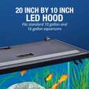 Tetra LED Aquarium Hood 20 in x 10 in, Low-Profile Fish Tank Cover with Hidden Lighting