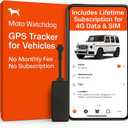 Wired GPS Tracker for Vehicles, No Monthly Fee, No Subscription, 4G SIM and Data Included, Business Fleets, Quick Install, Speeding Alerts, Mileage Tracking, Trip History, USA Developed, Moto Watchdog
