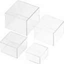 4 Clear Acrylic Boxes for Display as Buffet Risers and Stands, Food Display Risers for Party, Buffet Table, Food Stands for Display Party (Standard, 4Pcs, Clear)