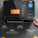 KBS Premium 2LB Convection Bread Maker Dual Heaters, 710W Stainless Steel 17-in-1 Bread Machine Healthy Ceramic Pan, Nut Dispenser,Touch Panel, 3 Loaf Sizes 3 Crust Colors, 15H Timer,Low Noise,Recipes, Black