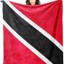 Trinidad and Tobago Tobagonian Flag Throw Blanket Flannel Blankets Soft Warm Cozy Lightweight Bed Throws for Bedroom Living Room Sofa Couch Home Decor 60“x50”