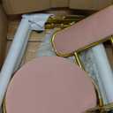 Velvet Fabric Bar Stool with Gold Footrest, Counter Height Bar Chairs for Dining Room, Kitchen Island, Pub-Pink