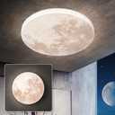 31W 13.8in 5000K Moon-Style Flush Mount Ceiling Light Fixture, LED Modern Ceiling Lights, Daylight White Ceiling Lamp for Bedroom, Kitchen, Hallway, Laundry Room, Kids room (No remote control)