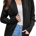 GRACE KARIN Womens Long Sleeve Zip Up Knit Cardigan with Pockets Stand Collar Full Zip Sweater Coats Trendy Fall Jackets (Small, Black)