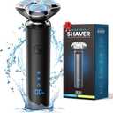Electric Razor for Men, Men's Electric Shaver, 3-Blade Rotary Shaving System, Touch Switch, Type-C Fast Charging, LED Display, Travel Lock, 90+ Minutes Run Time (Inky)
