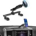 Dash Phone Charger Mount Compatible with 2019+ RAM Truck 1500/2500/3500 & TRX Accessories (NOT fit RAM Classic vehicle), Wireless Charging Phone Holder Widely Adjustable for iPhone 12-17 Series