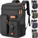 BAGPARKK Insulated Cooler Backpack,33/45 Cans Multifunctional Double Deck Leakproof Cooler Bag with Sternum Strap,Large Capacity Lightweight Travel Camping Beach Backpack (Black)