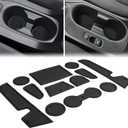 Auovo Cup Holder Insert Door Liners Compatible with Toyota Corolla Hatchback 2026 Accessories 2019-2024 2025 Car Console Cup Holder Door Pocket Mats Pads for Corolla Hatchback (12pcs/Set) (Black)