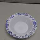 72 Pack Blue Plastic Bowls with Floral Edge, 12oz Disposable Hot Soup Salad Bowls Bulk for Parties Weddings Christmas