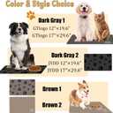 Pet Feeding Mat-Cat Dog Mat for Food and Water Bowl, Absorbent Quick Dry Food Mat Anti-Slip No Stains Dog Placemat with Footprints for Messy Drinkers,12"x20"Dark Grey