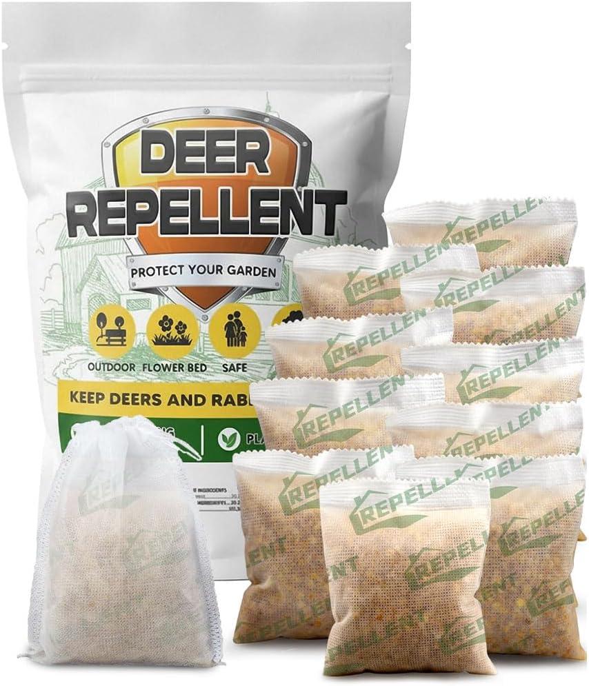 LAQDECDV Deer Repellent, Rabbits Repellent Outdoor, Deer Repellant for Garden, Deer and Rabbit Repellents for Plant, Deers Deterrent for Yard, Keep Deers Away from Flowers, Safe and Easy to Use-10P
