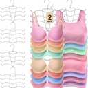 HOUSE DAY Bra Hangers 4 PCS, Tank Top Hangers Space Saving Hanger for Closet Organizers and Storage, Bra Organizer Closet Hanger Space Saver for Camisoles, Bras, Belts, Ties, Scarves, Swimsuits