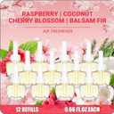 Plug In Air Freshener Refills 12 Pack – Cherry Blossom, Raspberry, Balsam Fir, Coconut, Spring & Summer Scented Refill for Home & Bathroom, Compatible with Air Wick & Glade
